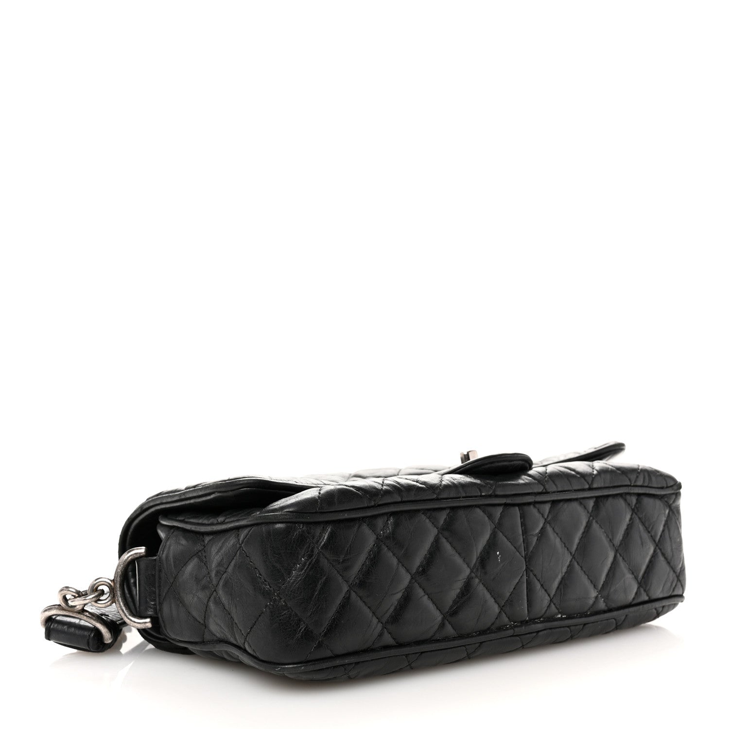 Chanel Crumpled Calfskin Quilted Medium Casual Rock Flap Black 4 of 13