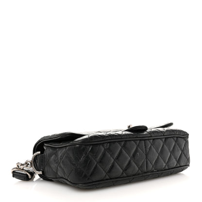 Chanel Crumpled Calfskin Quilted Medium Casual Rock Flap Black 4 of 13