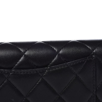 Chanel Lambskin Quilted Large Flap Wallet Black 12 of 13