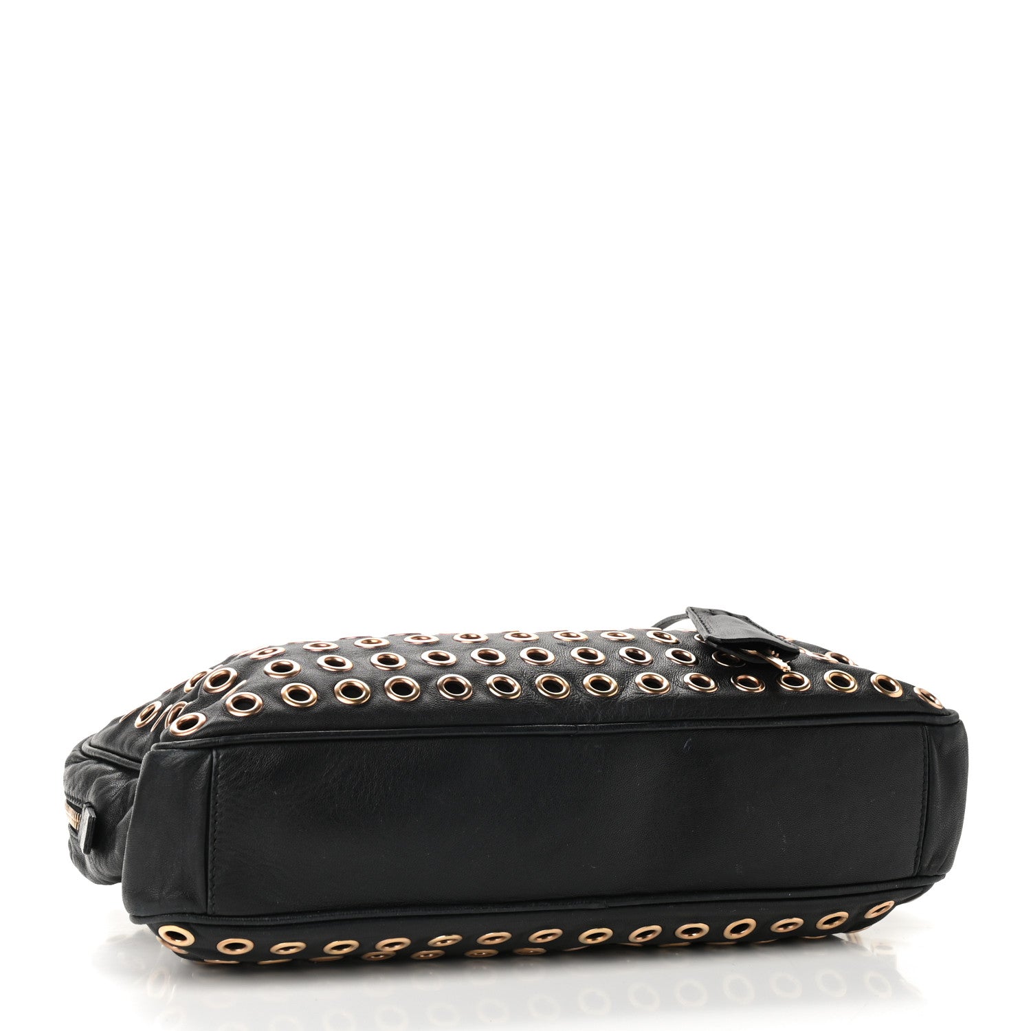 Prada Nappa Metal Grommet Bauletto Black 4 of 9