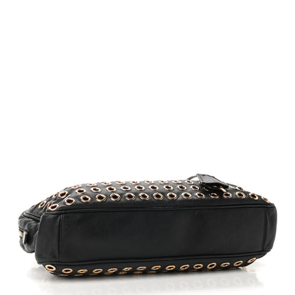 Prada Nappa Metal Grommet Bauletto Black 4 of 9