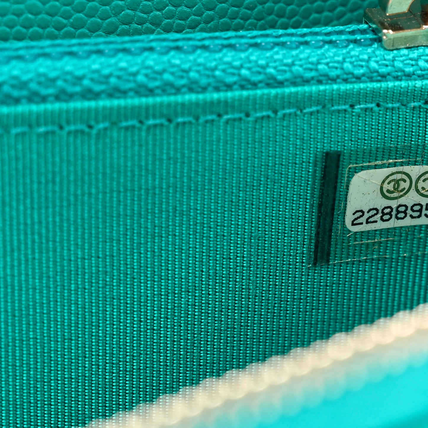 Caviar Quilted Small Zip Around Wallet Turquoise