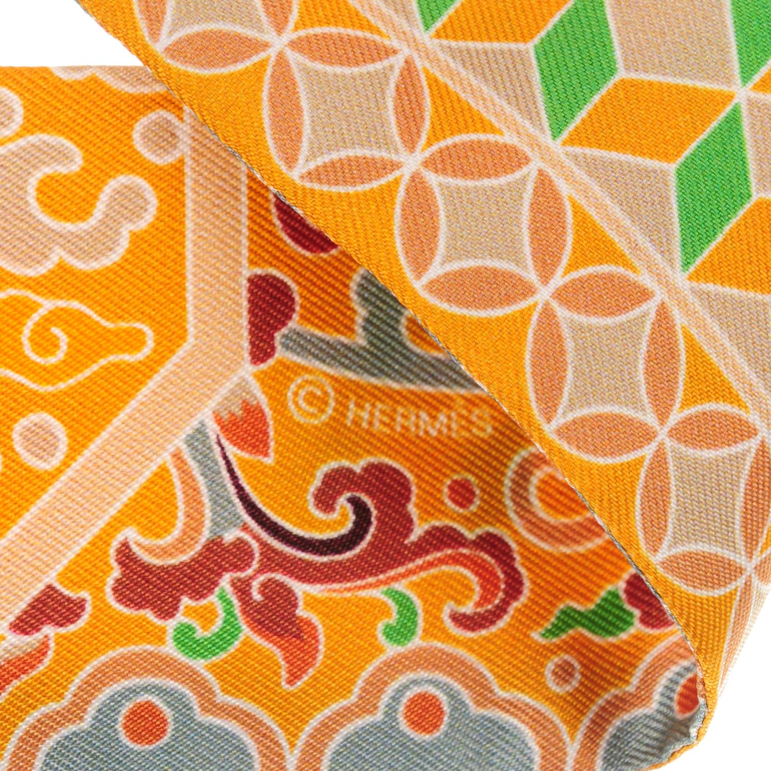 Hermes Silk Collections Imperiales Twilly Bouton D'Or Miel Vert 3 of 5
