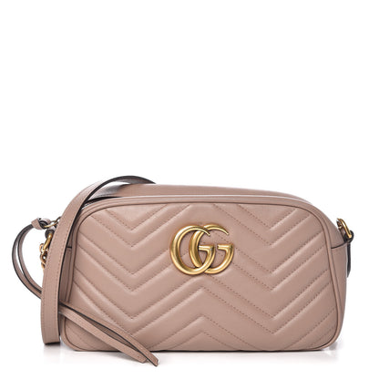 Gucci Calfskin Matelasse Small GG Marmont Chain Shoulder Bag Porcelain Rose 1 of 15