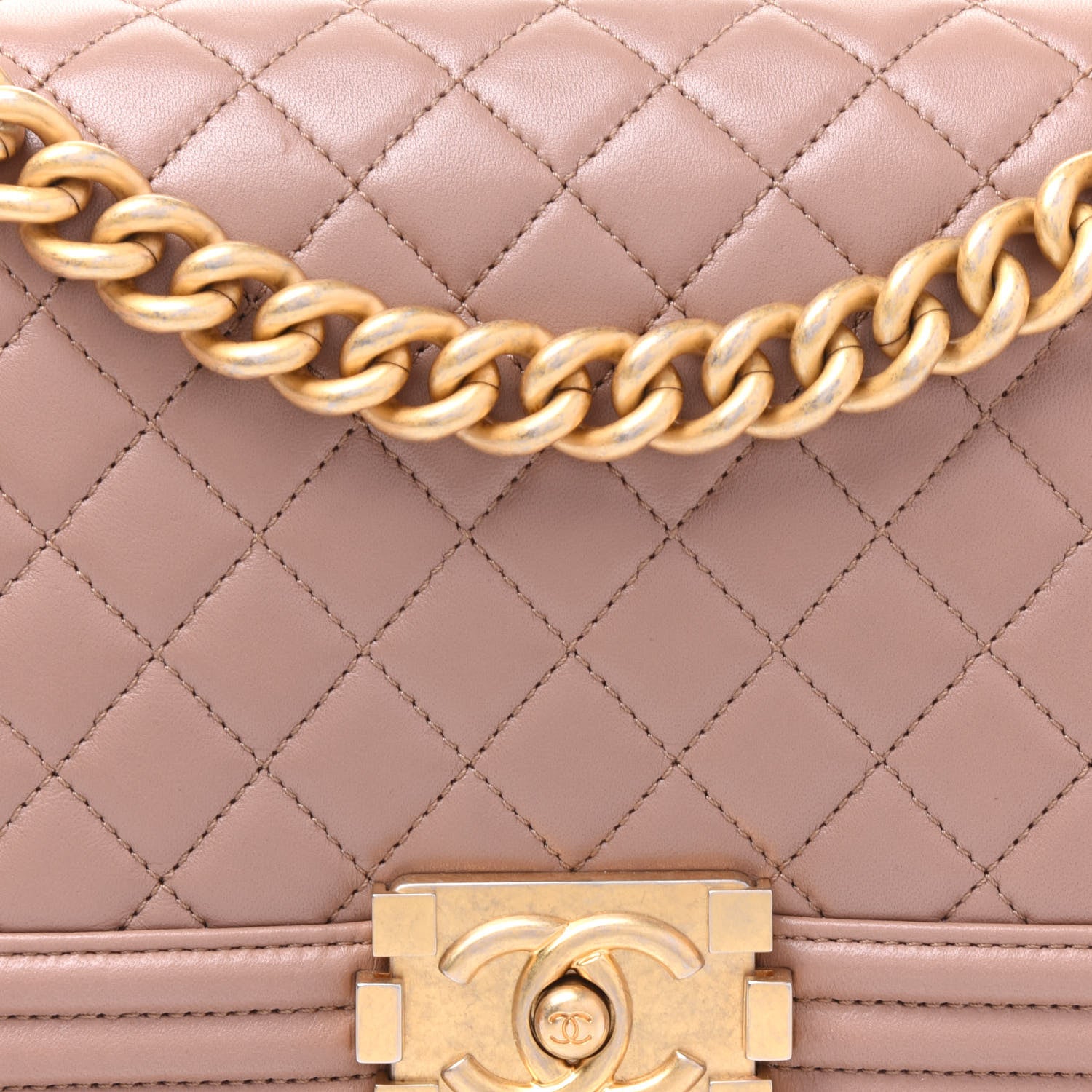 Chanel Lambskin Quilted Medium Boy Flap Beige 9 of 9