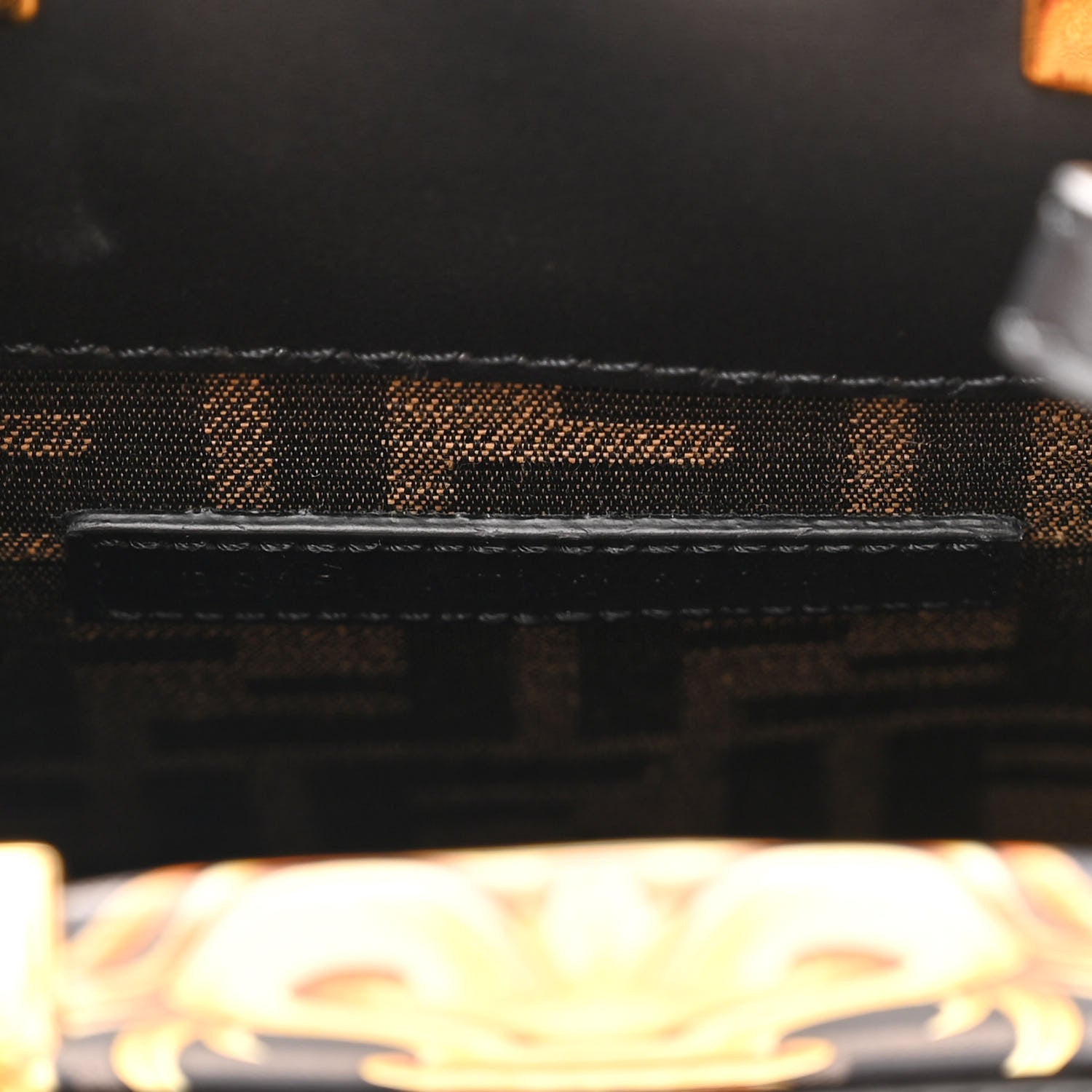 Fendi X VERSACE Vitello King Catalan Mirror Plexiglass Fendace FF Baroque Logo Mini Fendi Sunshine Shopper Tote Black Gold 6 of 10