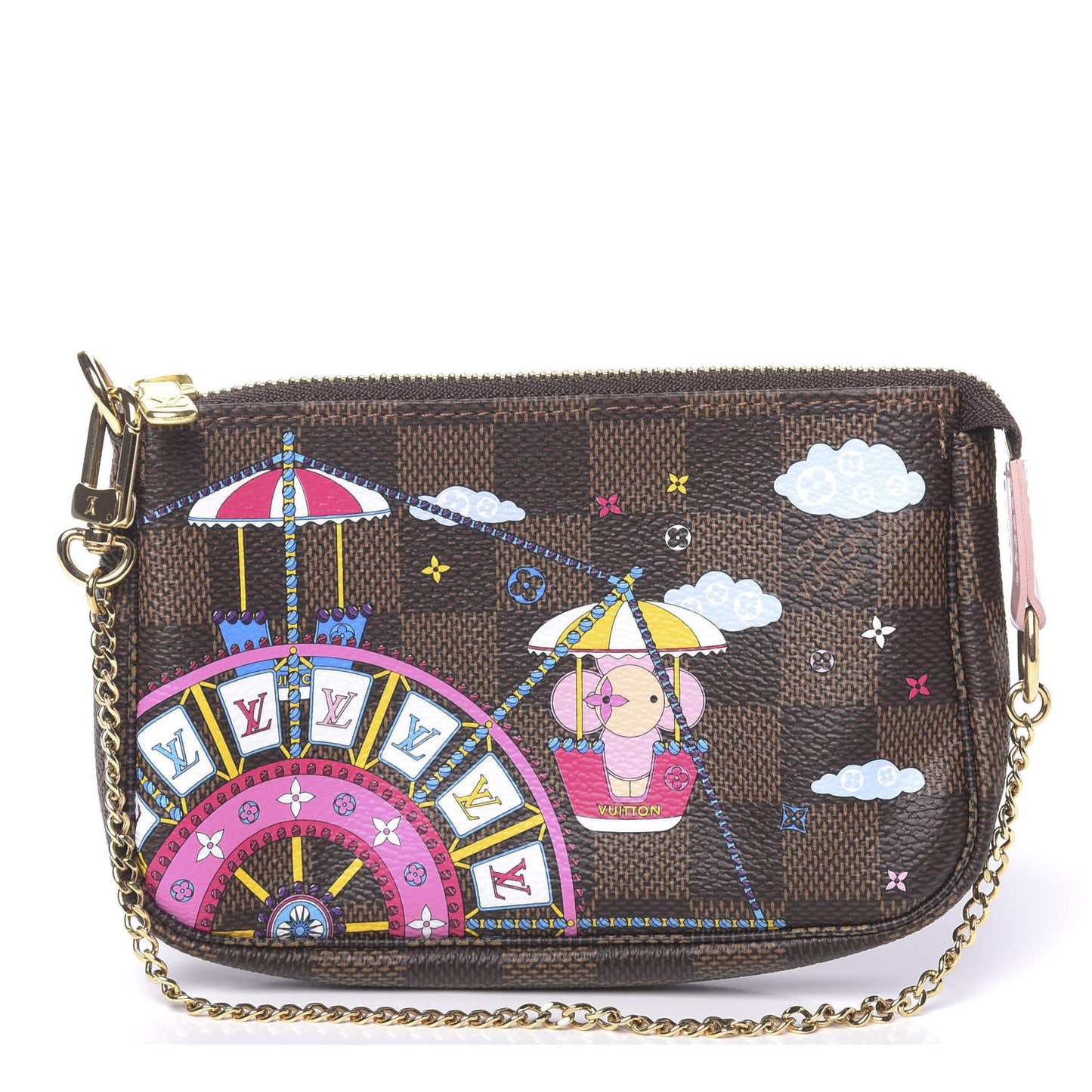 Damier Ebene 2020 Christmas Animation Big Wheel Mini Pochette Accessories Rose Ballerine
