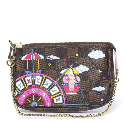 Louis Vuitton Damier Ebene 2020 Christmas Animation Big Wheel Mini Pochette Accessories Rose Ballerine 1 of 7