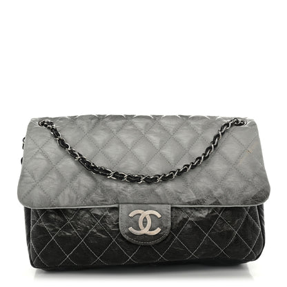 Chanel Vinyl Quilted Jumbo Melrose Degrade Flap Black 1 of 12