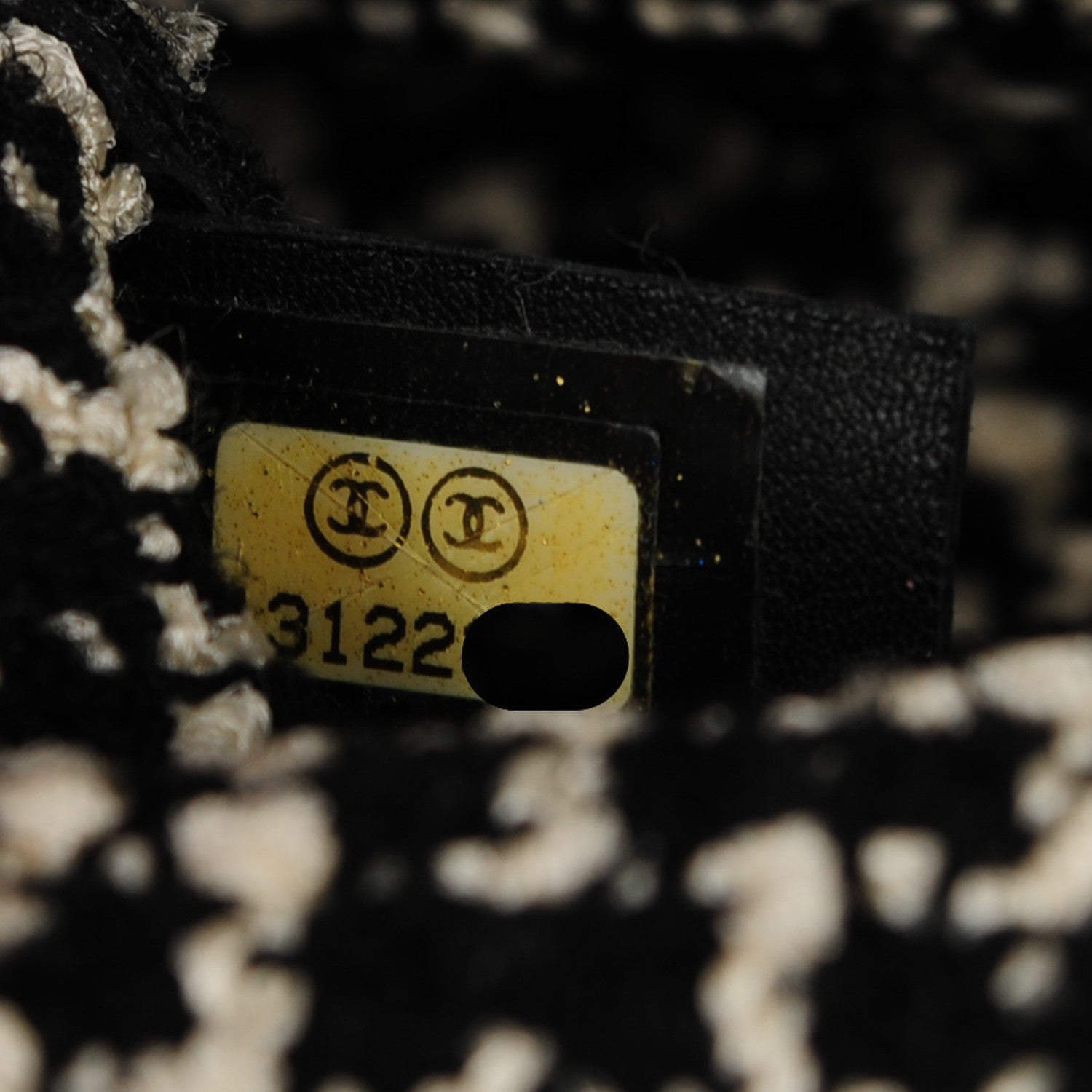 Chanel Glazed Calfskin Tweed Tweedy Tote Black 7 of 7