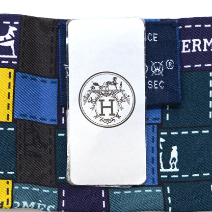 Hermes Silk Bolduc Au Carre Twilly Vert Bleu Jaune Vif 3 of 4
