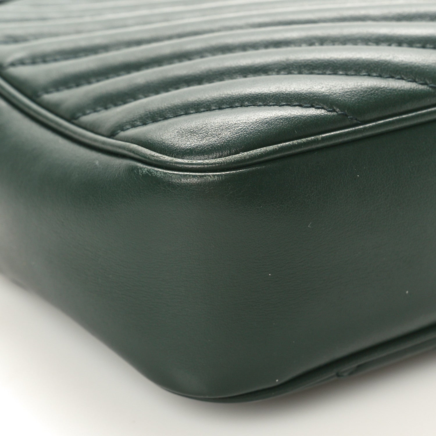 Saint Laurent Calfskin Matelasse Monogram Lou Camera Bag Vert Fonce 9 of 17