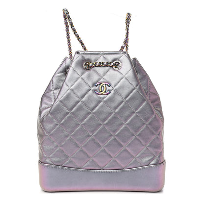Chanel Iridescent Lambskin Calfskin Quilted Gabrielle Backpack Light Purple 1 of 9