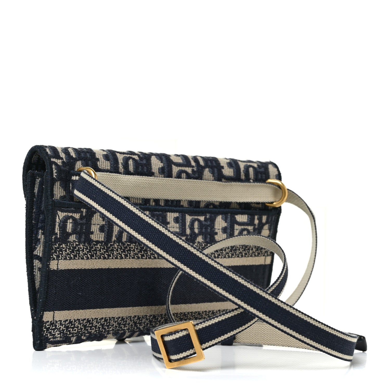 Christian Dior Oblique Slim Saddle Pouch Blue 3 of 12