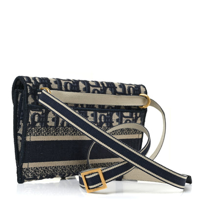 Christian Dior Oblique Slim Saddle Pouch Blue 3 of 12