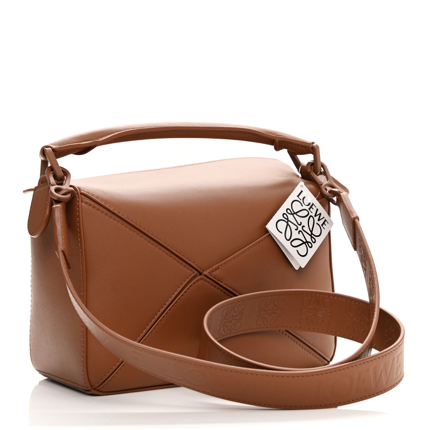 Satin Calfskin Small Puzzle Bag Pecan