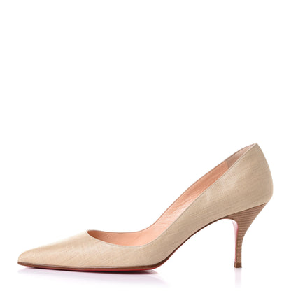 Christian Louboutin Fabric Pigalle Follies 55 Pumps 39 Beige 1 of 9