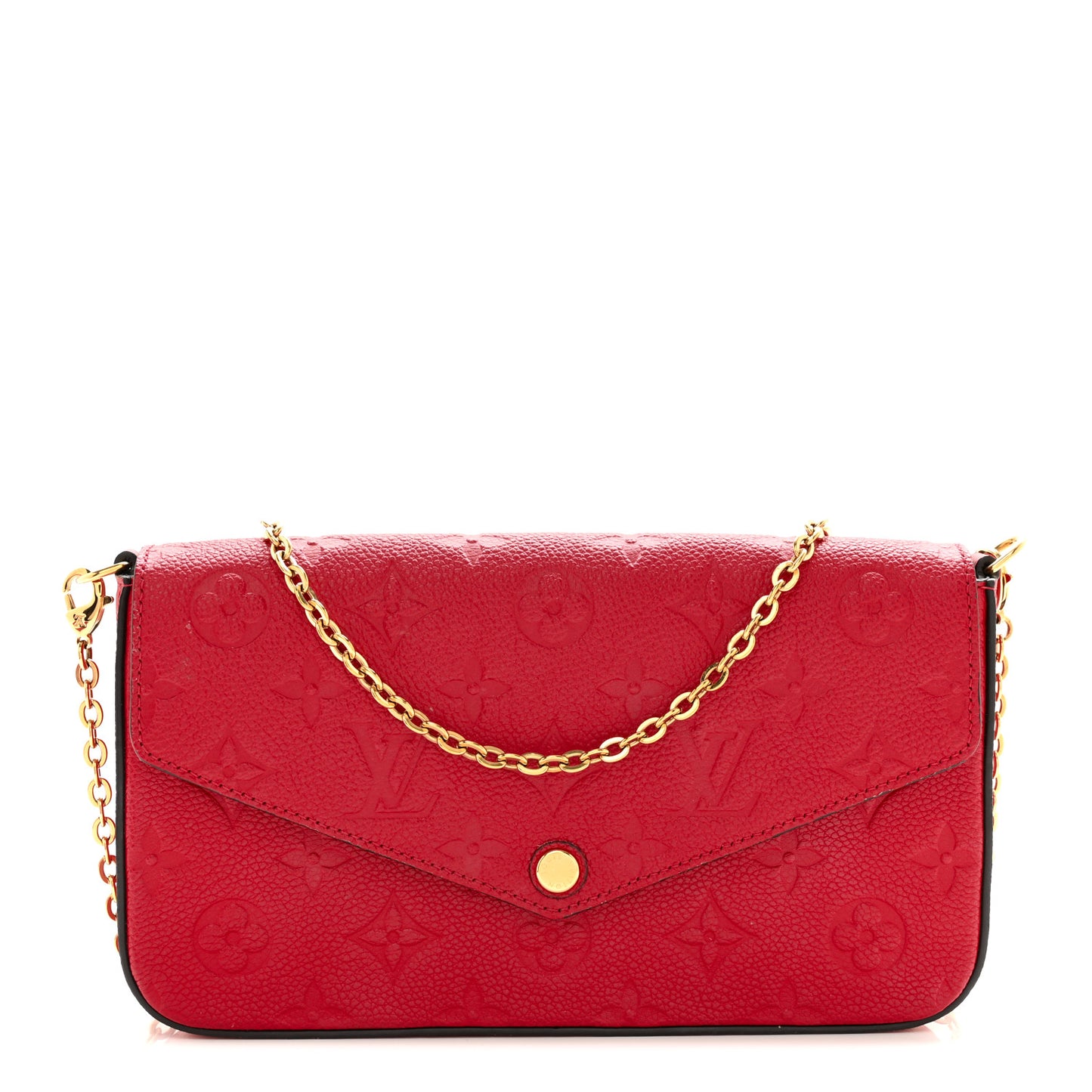 LOUIS VUITTON Empreinte Pochette Felicie Chain Wallet Cherry