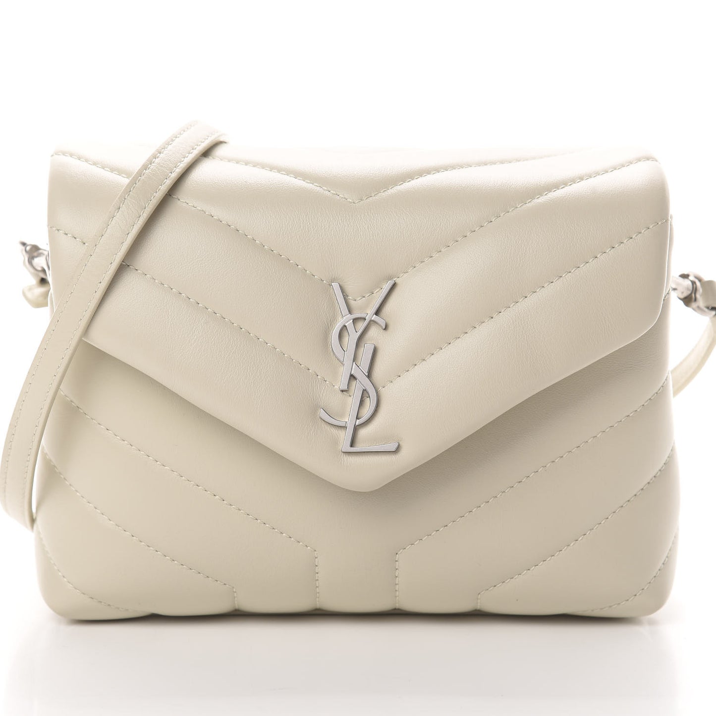 Calfskin Y Quilted Monogram Toy Loulou Crossbody Bag Ivory
