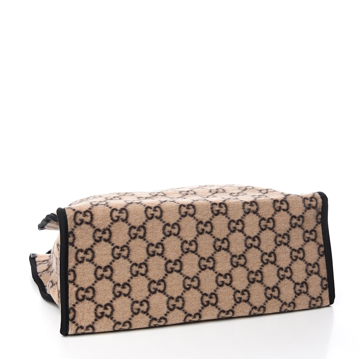 Covered Wool GG Monogram Large Tote Bag Beige Ebony