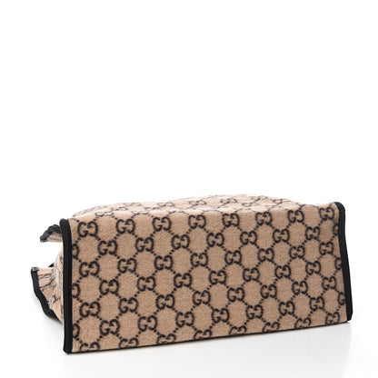 Gucci Covered Wool GG Monogram Large Tote Bag Beige Ebony 4 of 10