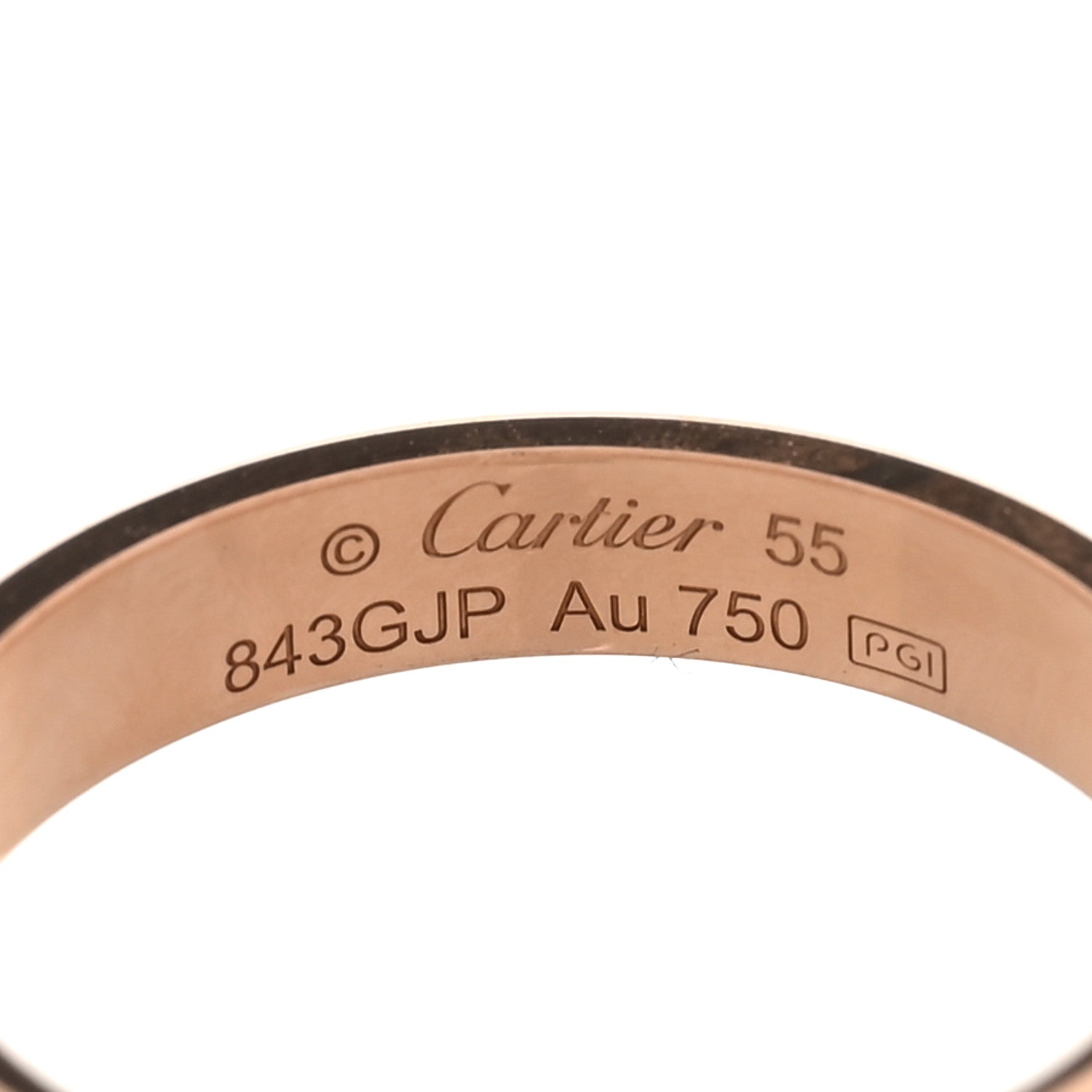Cartier 18K Pink Gold 3.5mm LOVE Wedding Band Ring 55 7.25 4 of 5