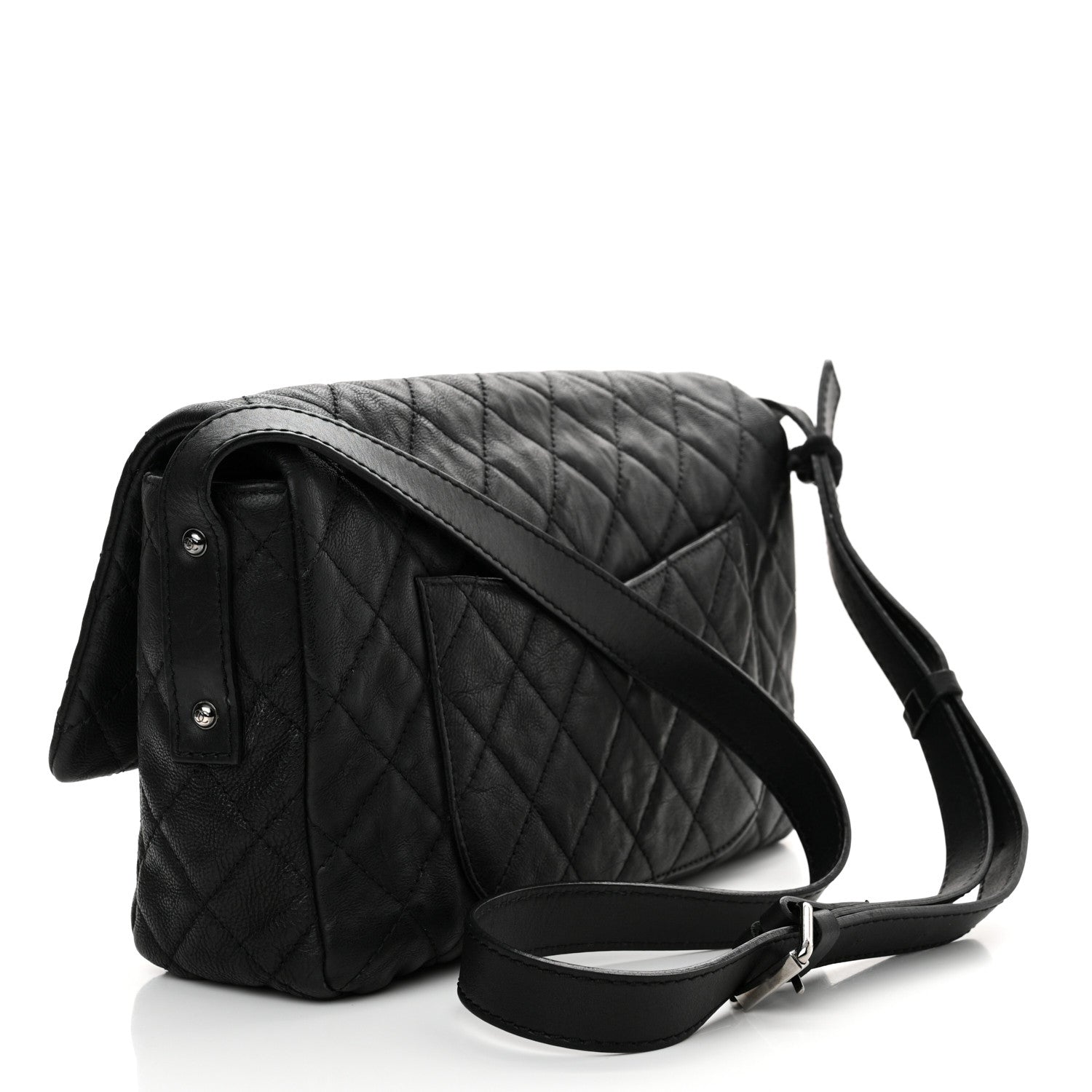 Chanel Calfskin Quilted Jumbo Easy Reissue Messenger Flap Black 3 of 12