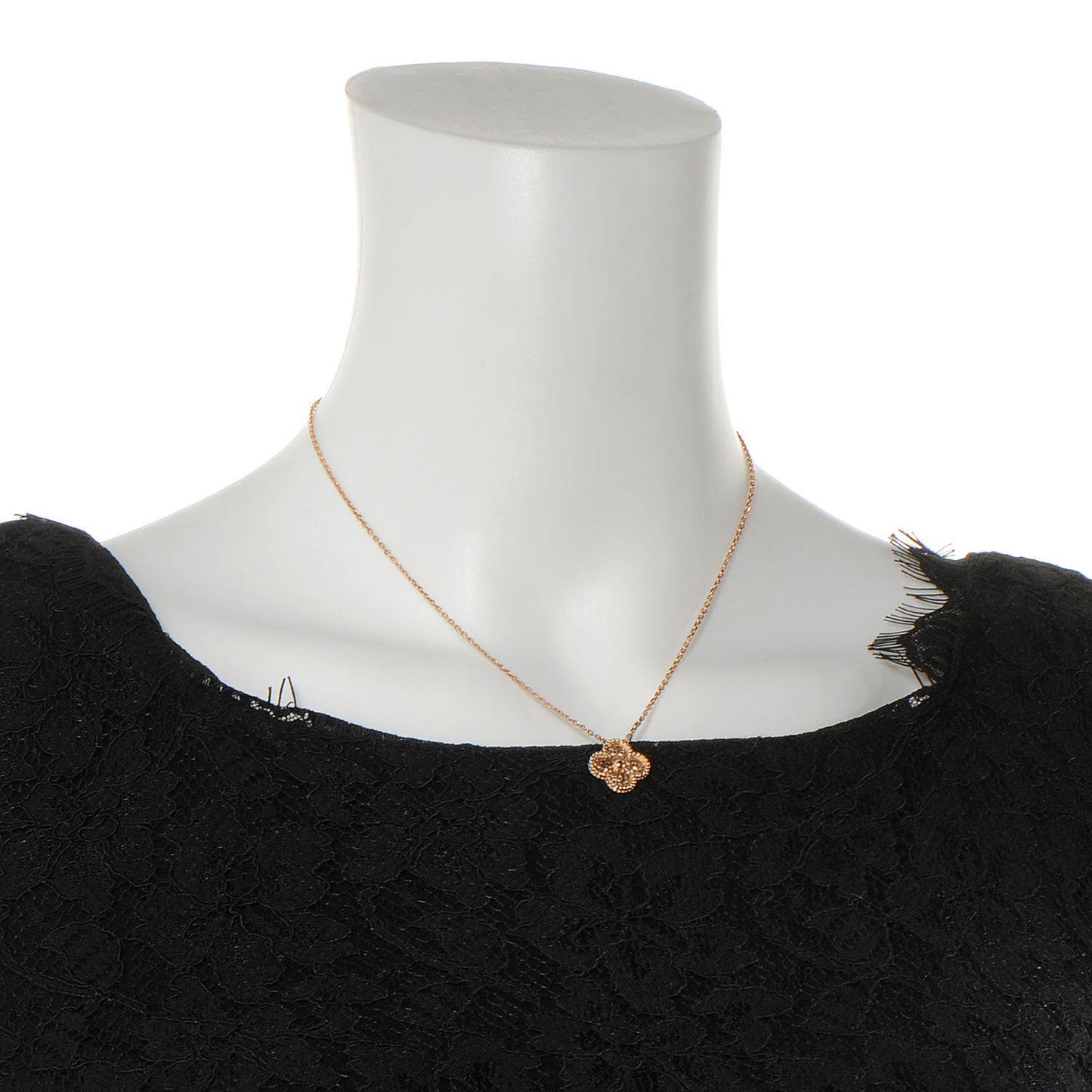 18K Rose Gold Vintage Alhambra Pendant Necklace