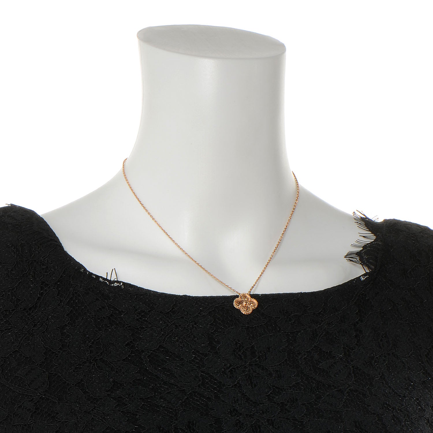 Van Cleef & Arpels 18K Rose Gold Vintage Alhambra Pendant Necklace 2 of 6