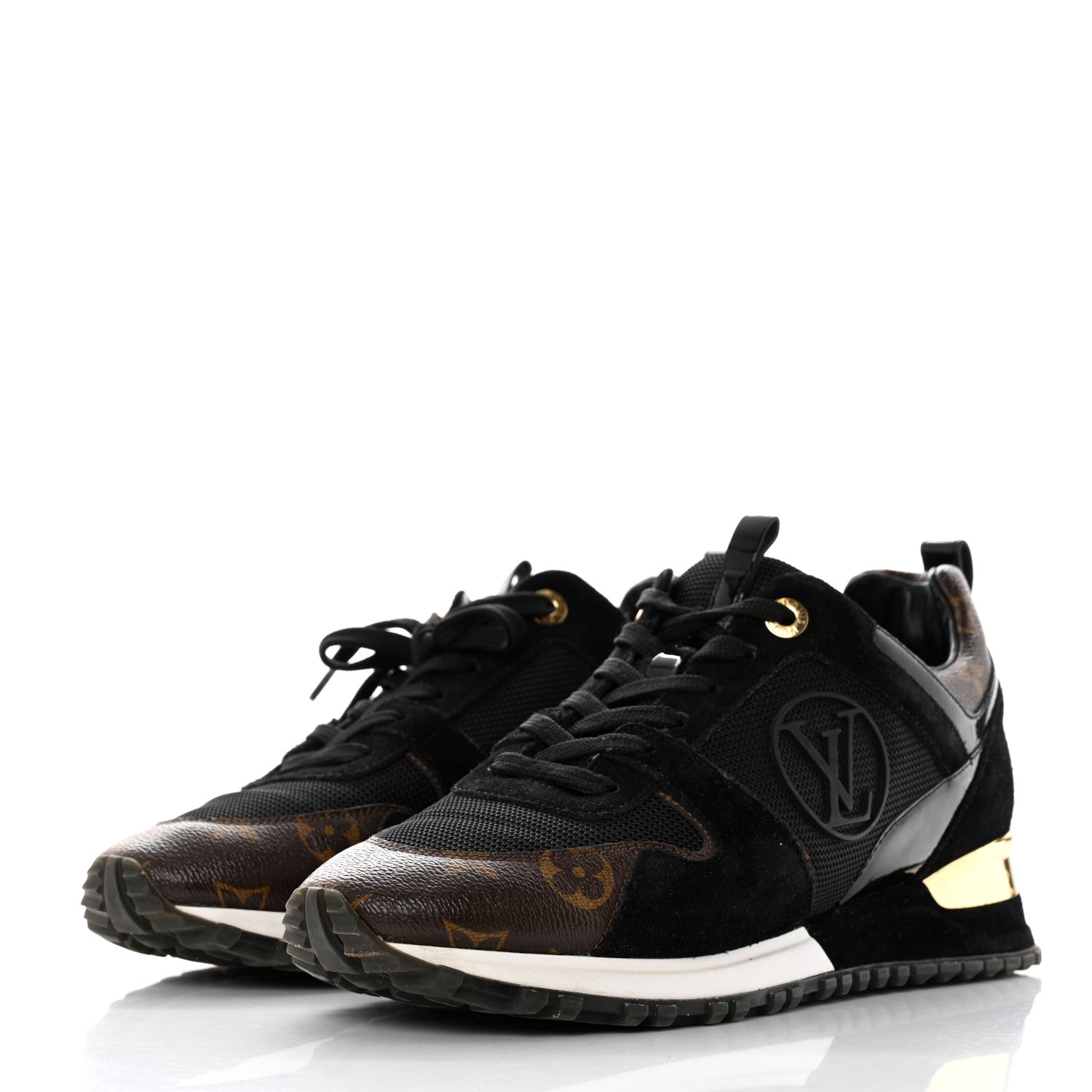 Louis Vuitton Suede Monogram Run Away Sneakers 40 Black 3 of 8