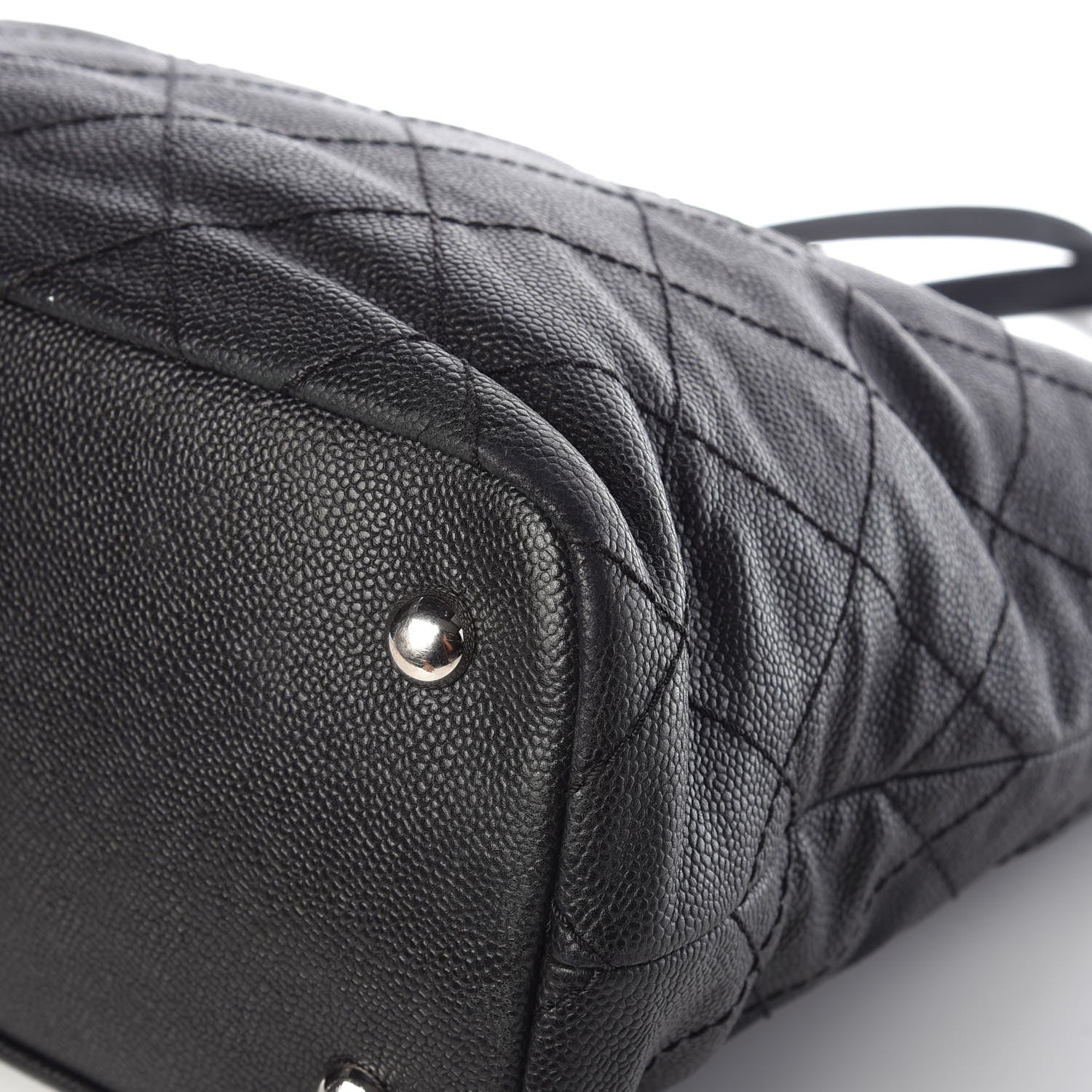 Chanel Grained Calfskin Quilted Small Daily Shopping Tote Black 22 of 23