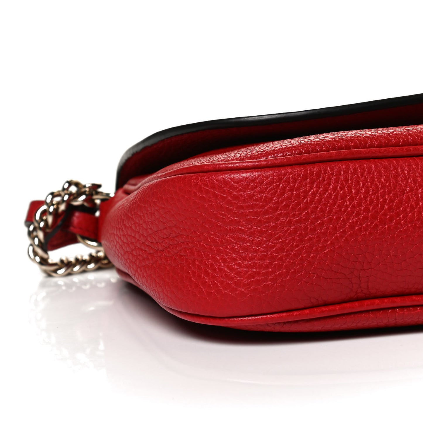Pebbled Calfskin Medium Soho Flap Crossbody Vibrant Red