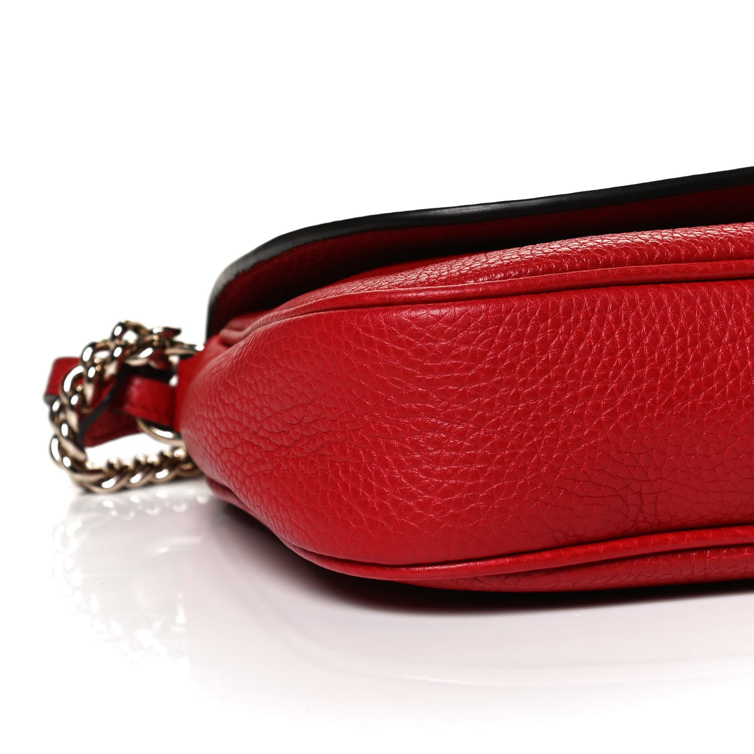 Gucci Pebbled Calfskin Medium Soho Flap Crossbody Vibrant Red 9 of 10
