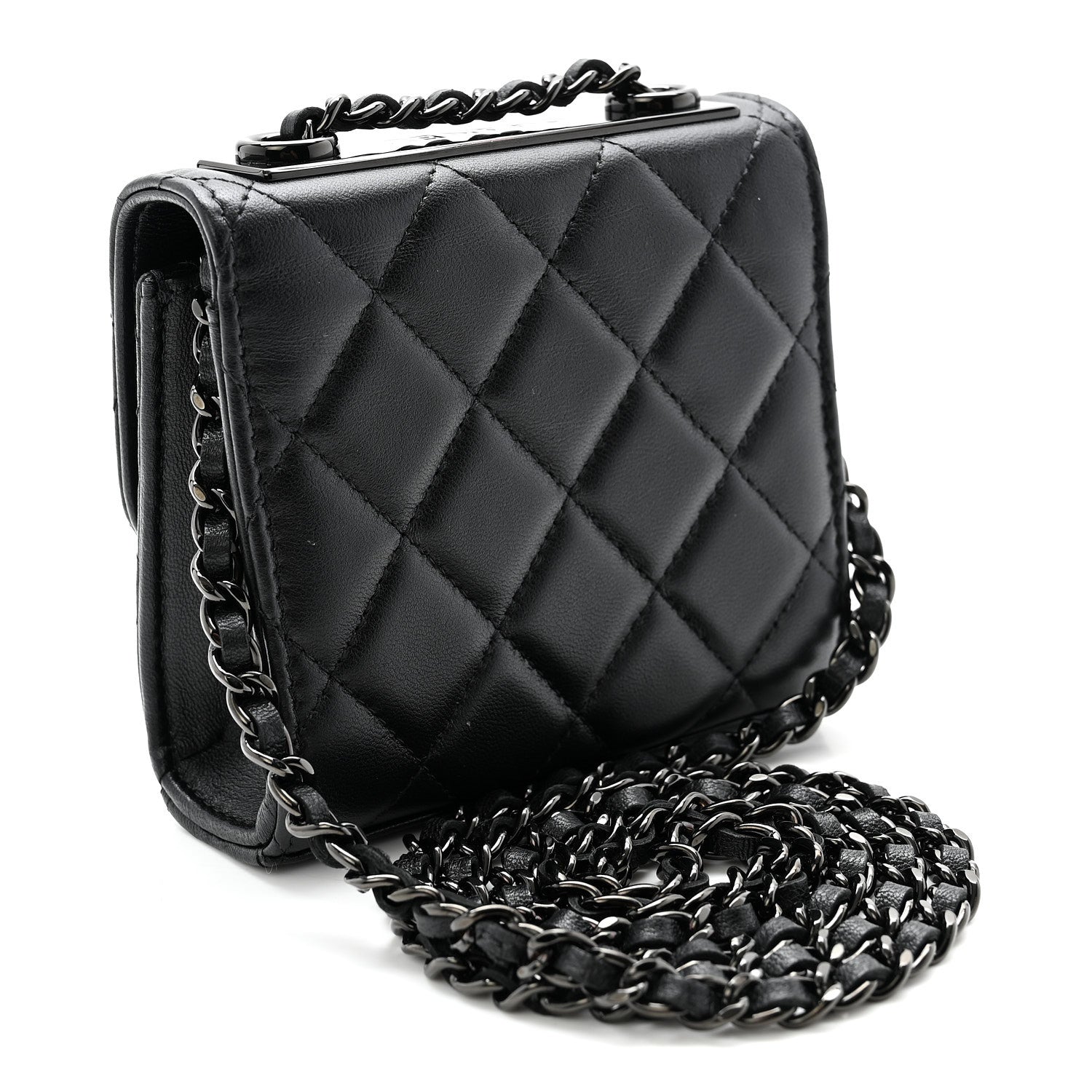 Chanel Lambskin Quilted Mini Trendy CC Chain Wallet So Black 3 of 10