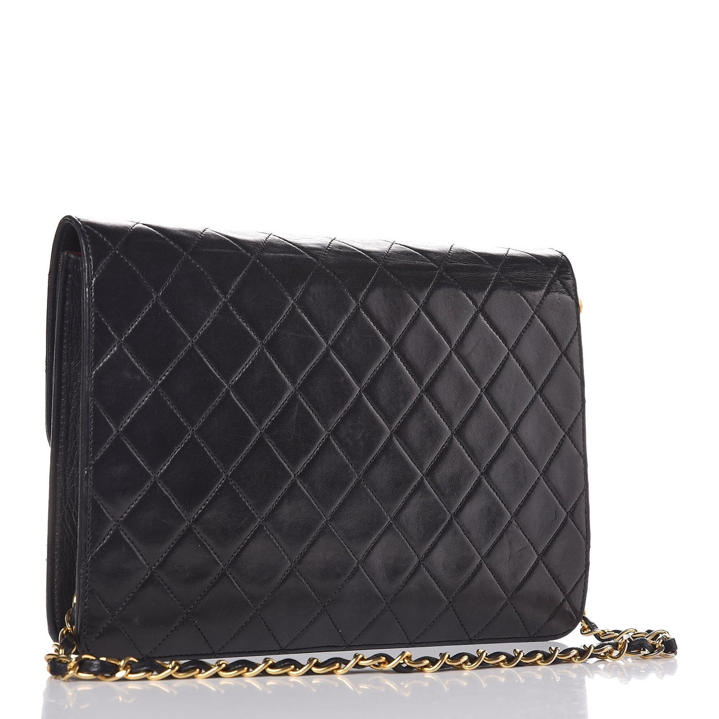 Lambskin Quilted Medium Single Flap Black