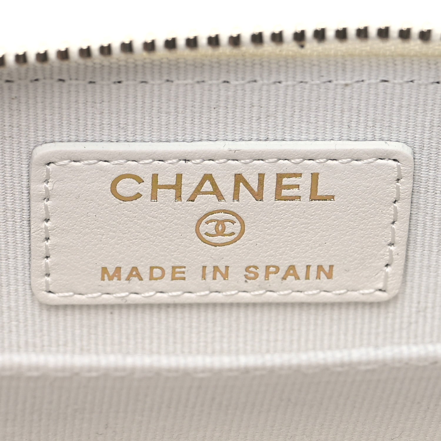 Chanel Caviar Enamel Coco Casino Quilted Zip Coin Purse White 6 of 11