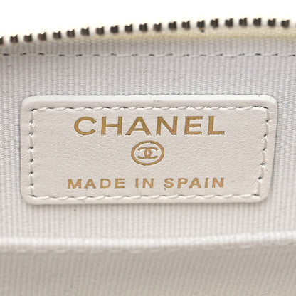 Chanel Caviar Enamel Coco Casino Quilted Zip Coin Purse White 6 of 11
