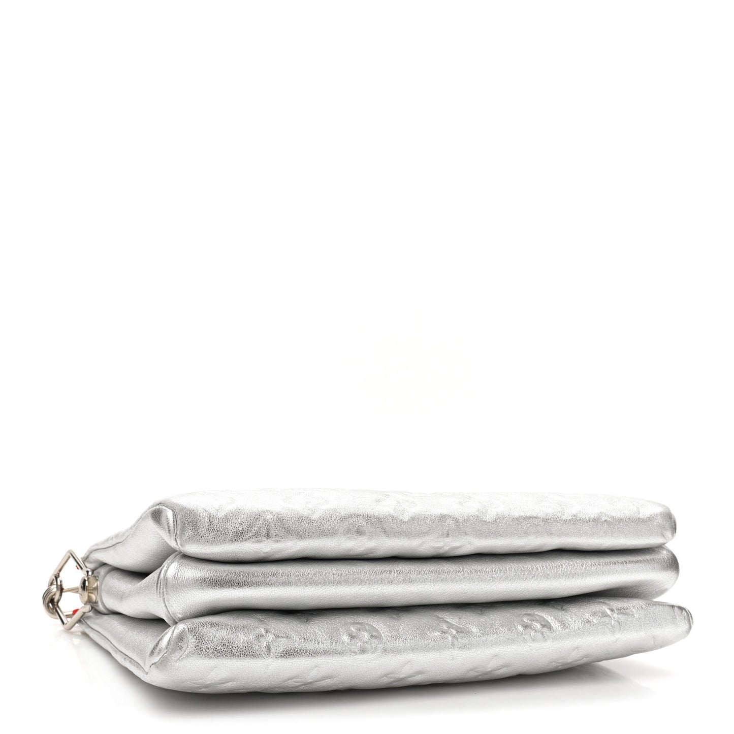 Metallic Lambskin Embossed Monogram Coussin BB Silver