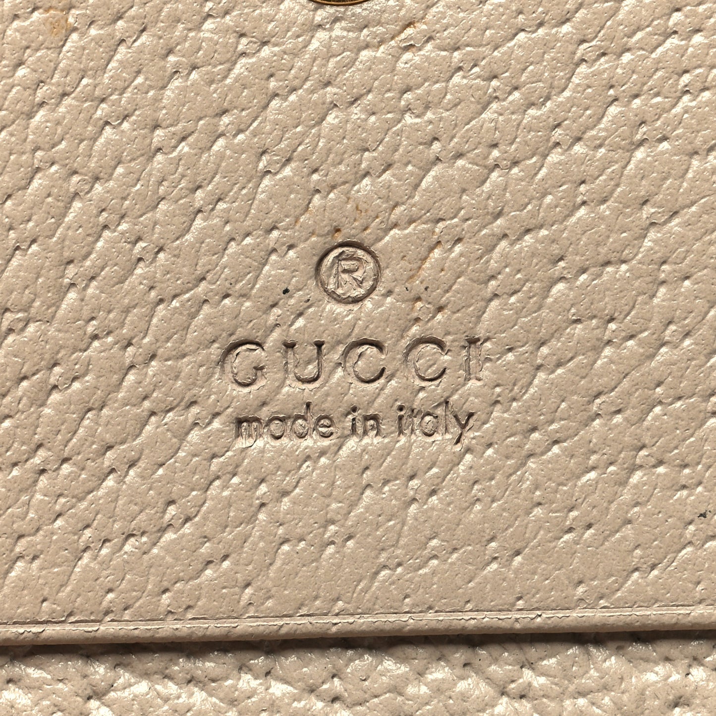 GG Supreme Monogram Textured Dollar Calfskin Horsebit 1955 Card Case Wallet Beige Mystic White Oatmeal