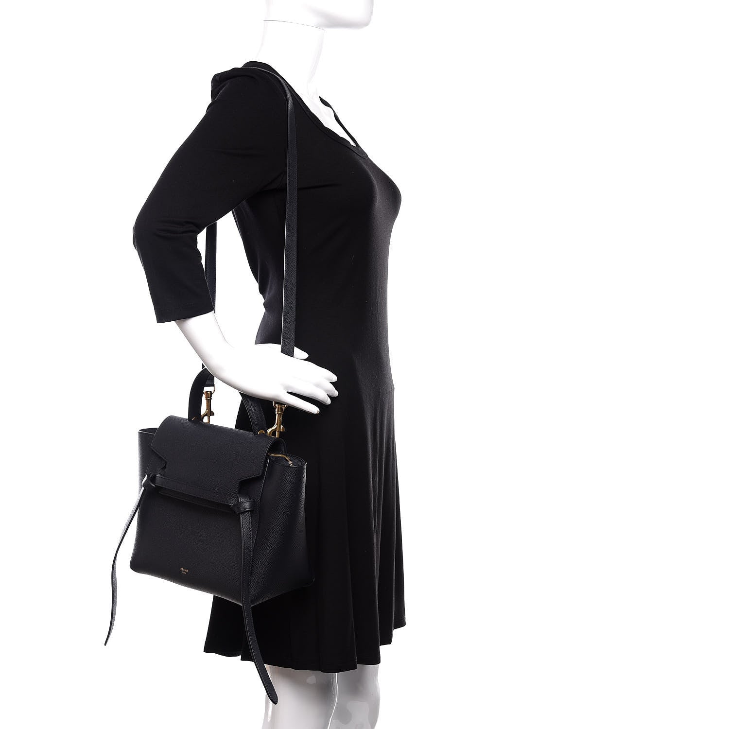 Celine Grained Calfskin Micro Belt Bag Black 2 of 10