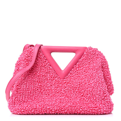 Bottega Veneta Boucle Curly Raffia The Point Triangle Bag Pink 1 of 10
