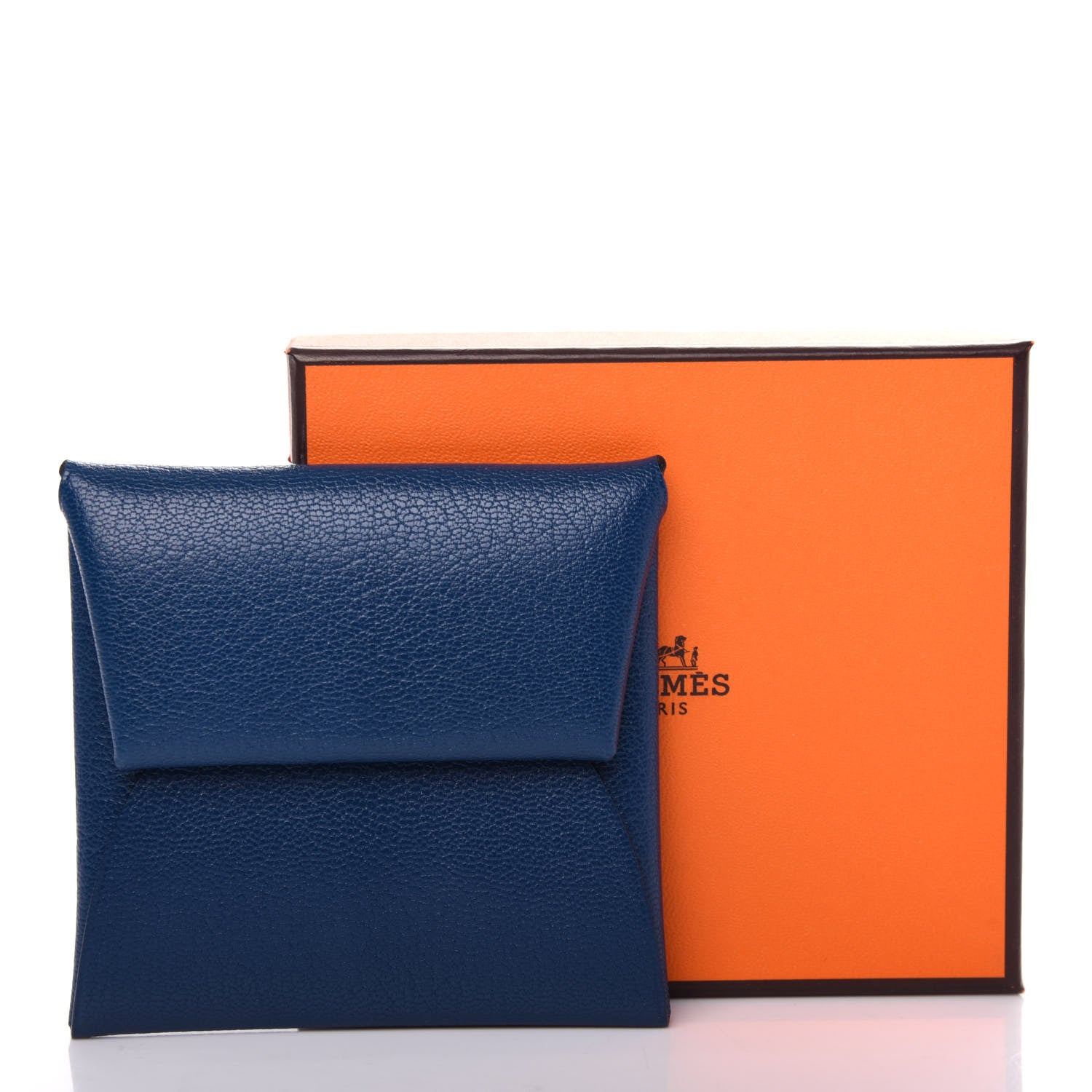 Hermes Chevre Mysore Bastia Coin Purse Deep Blue 7 of 7