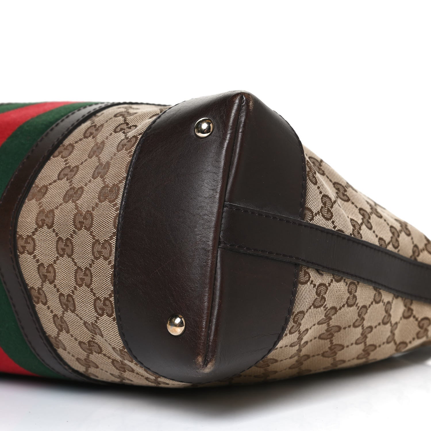 Gucci GG Canvas Vintage Web Large Tote Brown 11 of 12