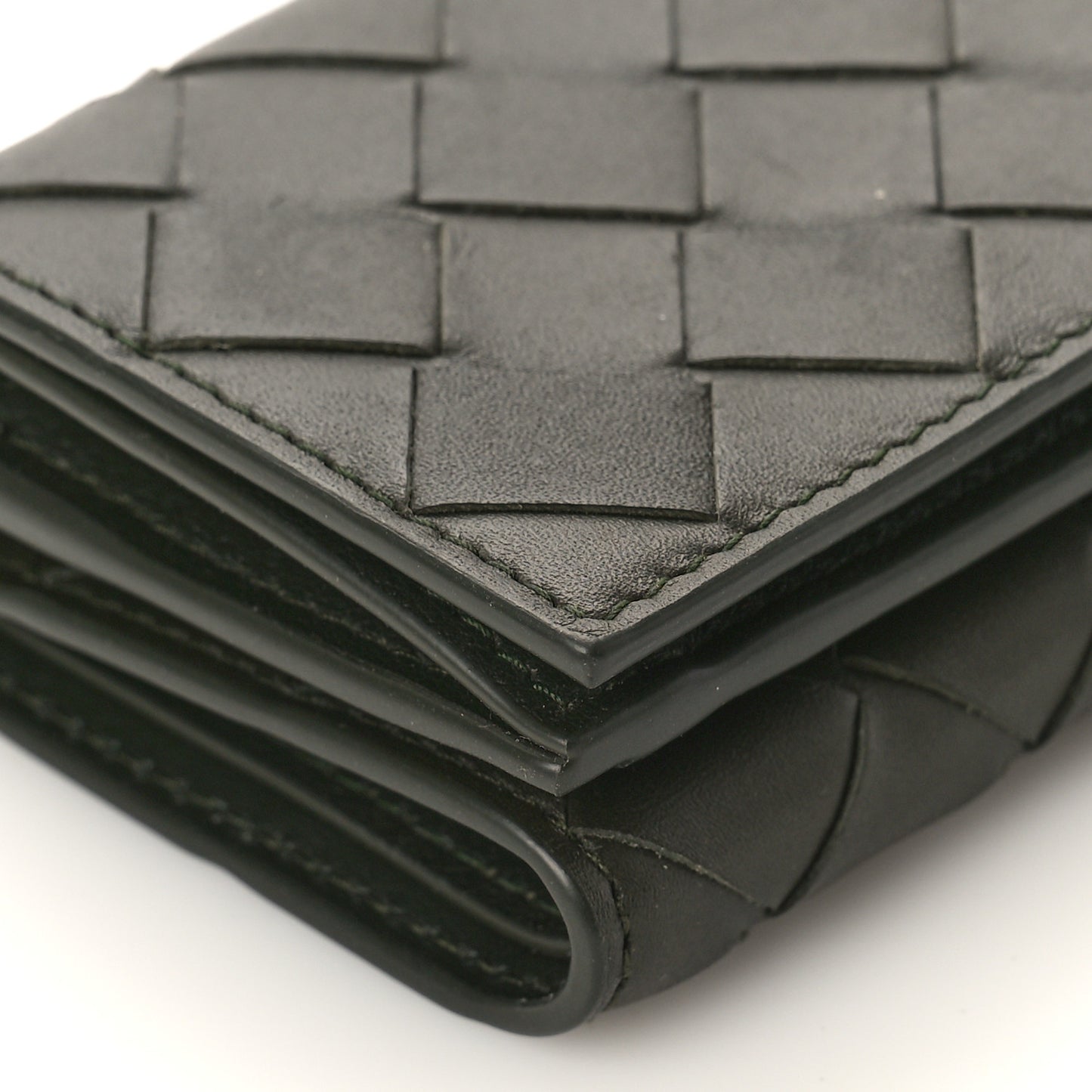 Nappa Maxi Intrecciato Tri-Fold Wallet Inkwell