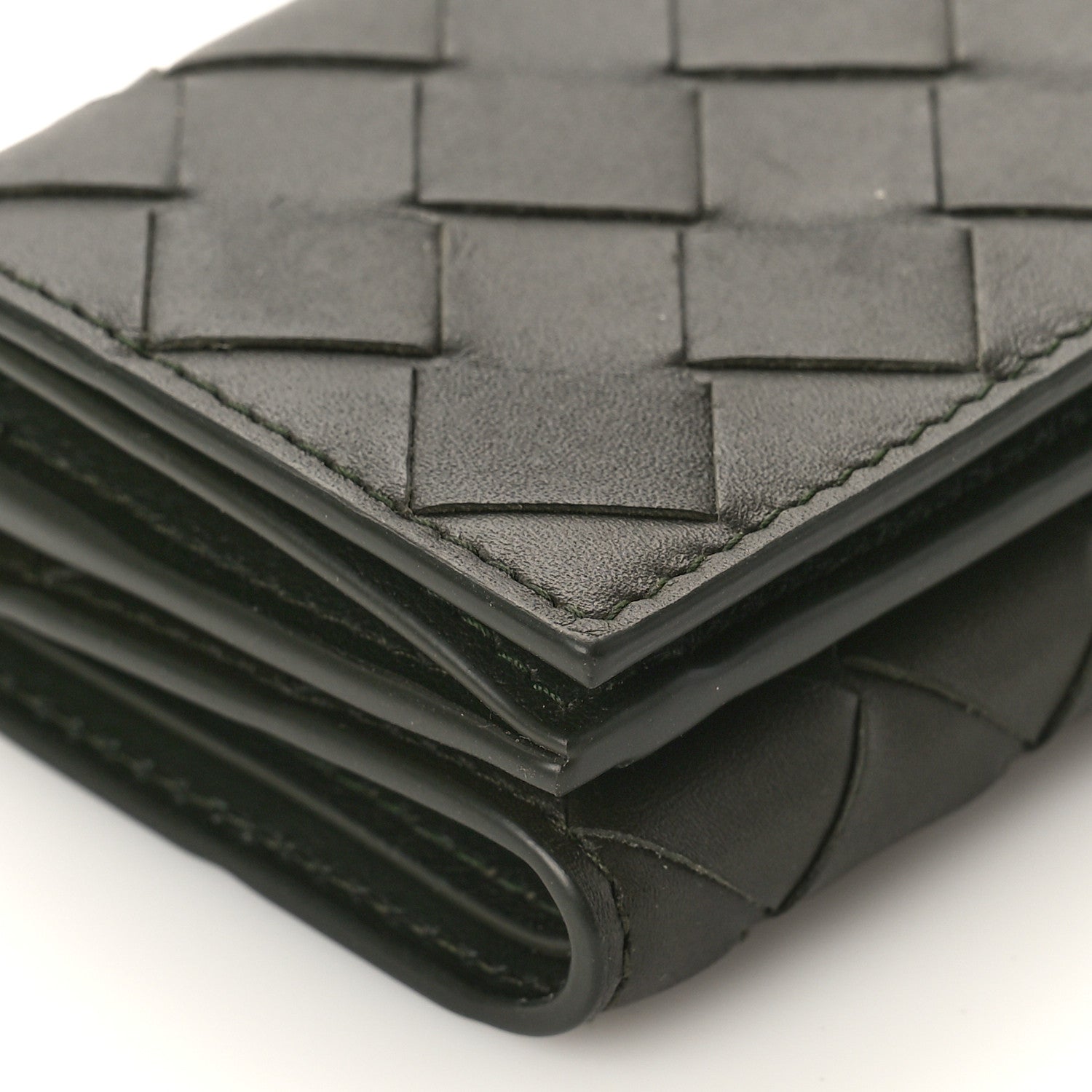 Bottega Veneta Nappa Maxi Intrecciato Tri-Fold Wallet Inkwell 8 of 9