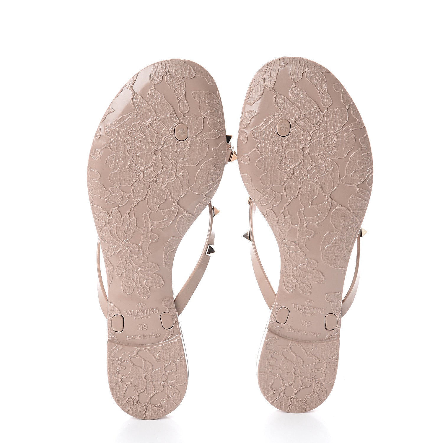 Valentino Garavani PVC Jelly Rockstud Bow Thong Sandals 39 Poudre 7 of 7