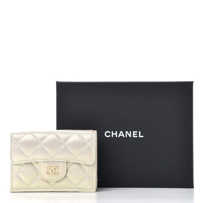 Chanel Iridescent Lambskin Quilted Double Flap Wallet Ivory 8 of 8