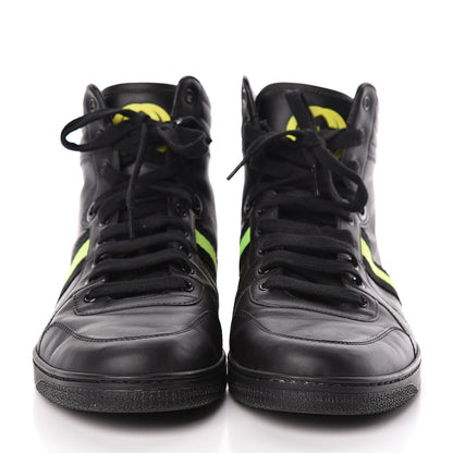 Gucci Calfskin GG Viaggio High-Top Sneakers 10.5 Black Green Fluo 2 of 20