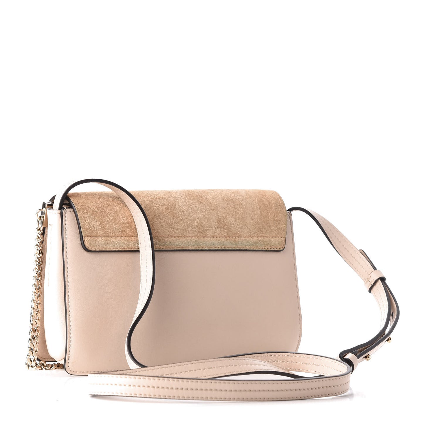 Suede Calfskin Small Faye Shoulder Bag Cement Pink