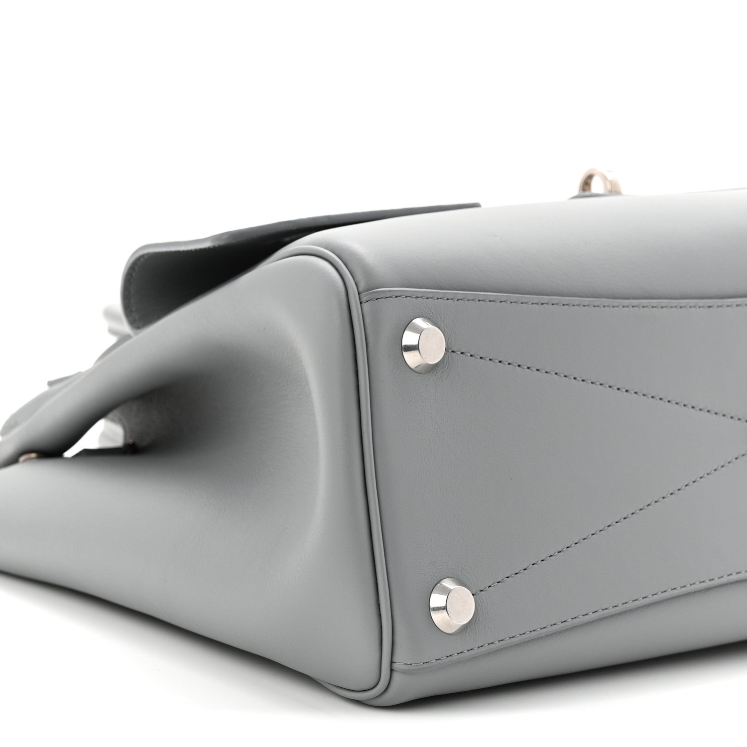 Balenciaga Smooth Calfskin Small Bel Air Carry All Bag Cloud Grey 8 of 9